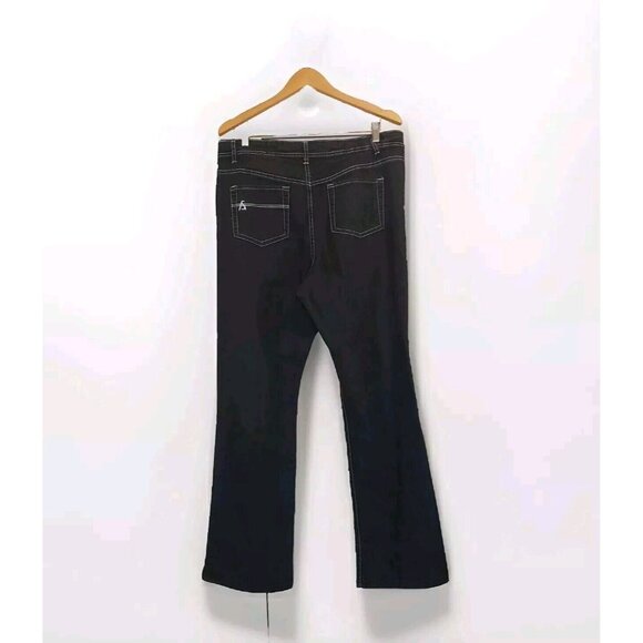 ASHLEY STEWART Denim Jeans Women's Size 14 Dark Blue Wash Citycore Dark Academia - Picture 2 of 16